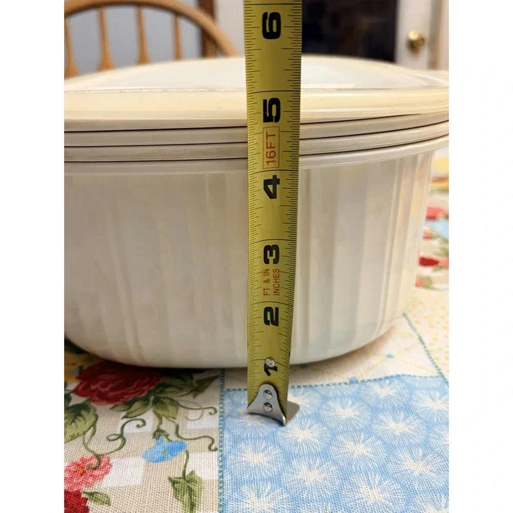 Rubbermaid Microwave Cookware 3, 2 & 1 Quart Casserole Bowls Lid Lot Of 5 Vtg